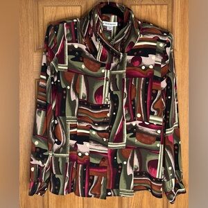 Vibrant Multicolor Geometric Blouse